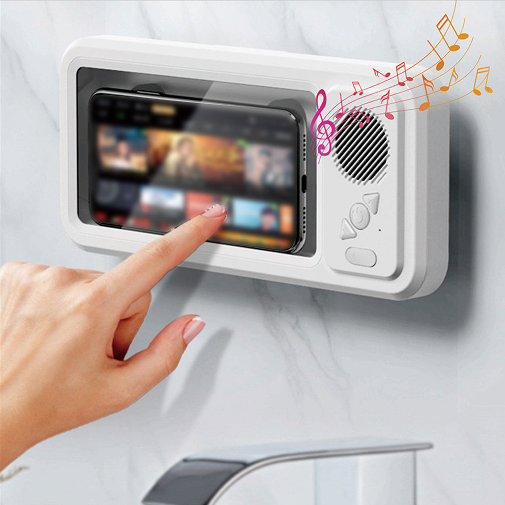 Bathroom Waterproof Mobile Phone Box Bluetooth Speaker Audio Bath TV Stand Mobile Phone Holder 360 Degree Rotation Touch Screen